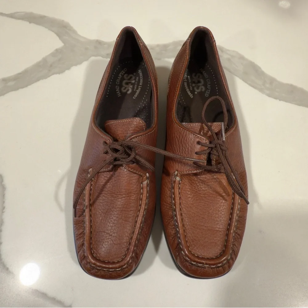 Sas Tripad Comfort Women’s Loafers Shoes Brown Lace Up‎ Moc Toe Low Top 7